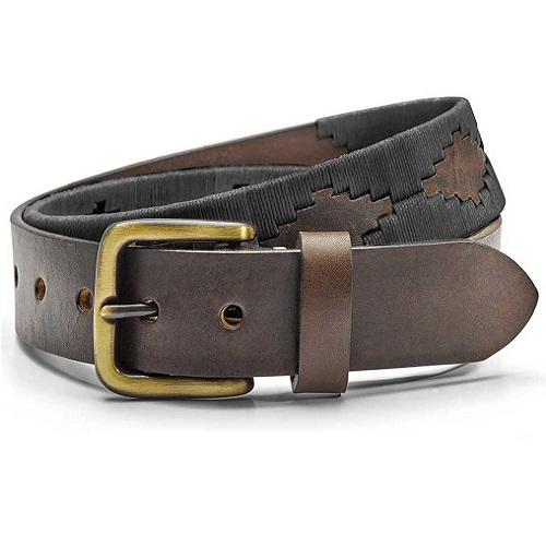 Schwarzer Gürtel mit Pampa-Design und schwarzem Faden